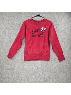 Camp David Small Red Edinburgh University Pullover Sweatshirt Cotton-Blend